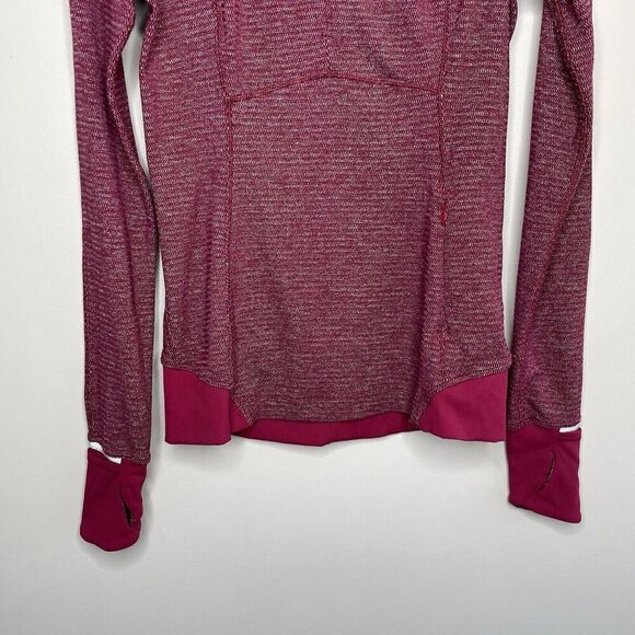 LULULEMON Runderful 1/2-Zip Womens 4 Mini Check Red Berry Rumble Running - Picture 4 of 14